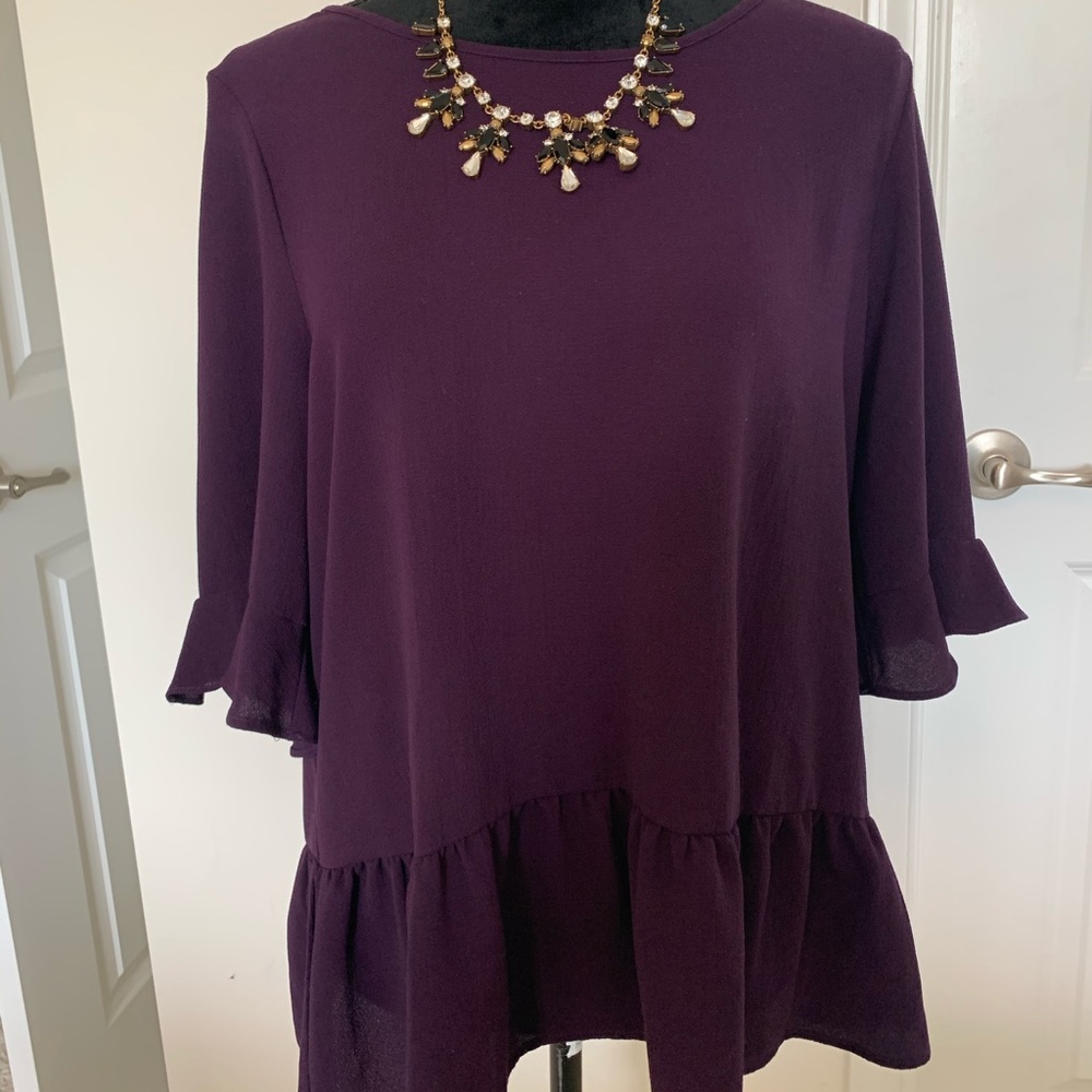 Purple flowy top